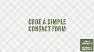 Code a Contact Form in PHP