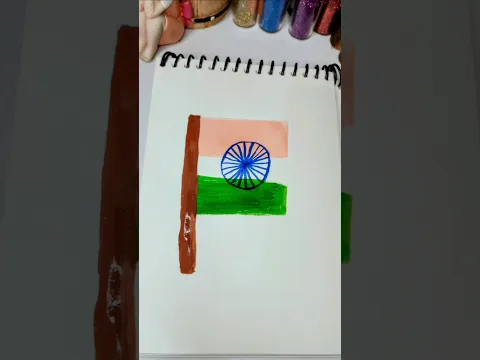 simple tricolour flag drawing|| india flag #shorts