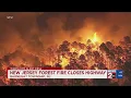 New Jersey forest fire closes highway