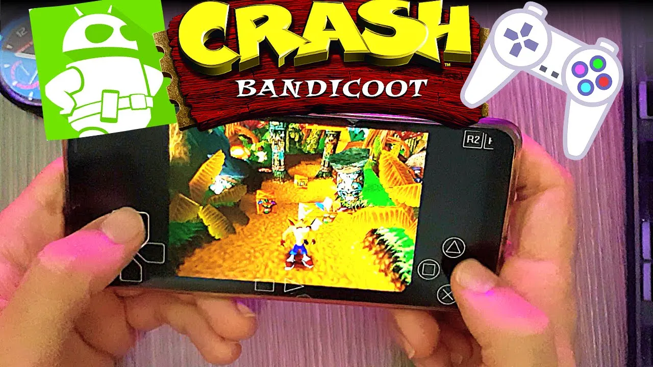 Crash Bandicoot - PS1 Emulator Android Gameplay (ePSXe) - APK For Mobile - 2022