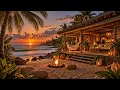 Jamaica Beach House Ambience🌊Ocean Waves & Cozy Campfire Night Under the Stars🔥Part 1