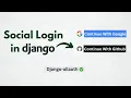 Social Login in Django using Google GitHub Django-allauth