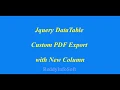 Jquery DataTable Custom PDF Export with New Column