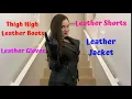 Premiere Tonight 8pm EST ALL Leather Outfit with Boots Walking Up and Down Stairs