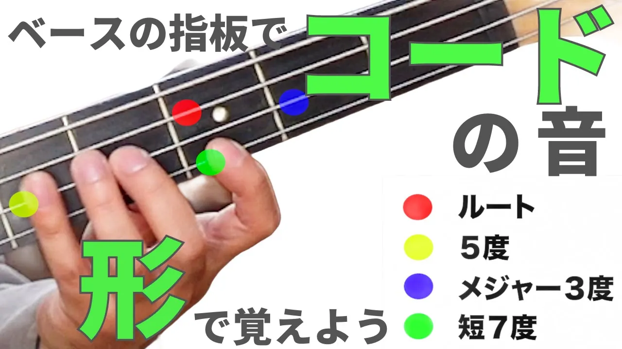 ベースの指板でコードの音を覚えよう！
