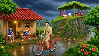 Barish Mei Pahad Par Dhaba in Heavy Rain | Mountain Dhaba Desi Restaurant | Comedy Hindi Kahaniya