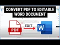 How to Convert PDF to Editable Word Document - Quick And Free Method