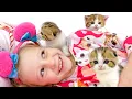 Nastya Learns How To Foster a Kittens