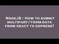 NodeJS How to submit - data from react to express