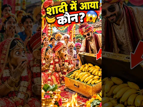 bandar ki shaadi mein aaya ajeeb mehman 😂🐒🍌 #shorts #youtubeshorts