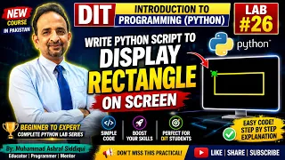 Draw a Rectangle in Python Turtle Graphics Easy Tutorials Step-by-Step Lab 26 DIT Python