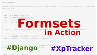 Django s Formsets in Action Part 2 of XpTracker allauth froms formsets
