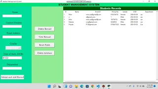 STUDENT MANAGEMENT SYSTEM using PYTHON TKINTER with database
