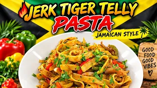 Jerk tagliatelle  pasta with vegetable this sell off Jamaican style !Genger and Lemon! Tea