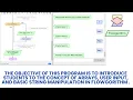 The concept of arrays user input and basic string manipulation in Flowgorithm