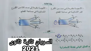 شرح السريان فيزياء تانية ثانوى وحل اسئلة اجب بنفسك 