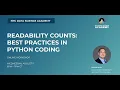 NYCDSA Webinar Readability Counts Best Practices in Python Coding