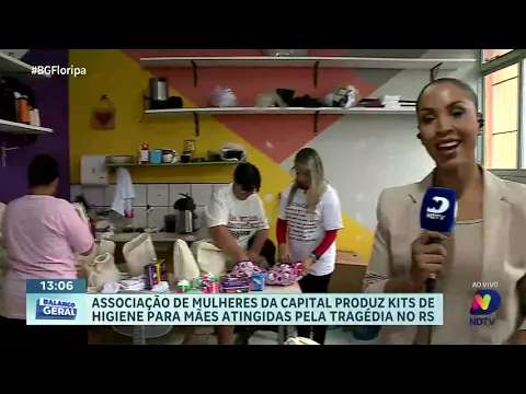 Associação de mulheres de Florianópolis produz kits de higiene para mães atingidas do RS
