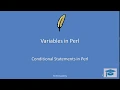 perl lec5 conditional statements if else unless switch case explained