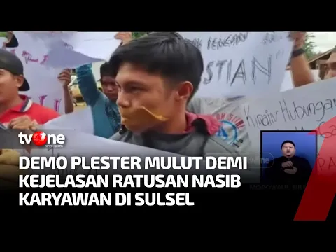 Ratusan Karyawan Lakukan Aksi Plester Mulut Meminta Kejelasan Status Pekerjaan