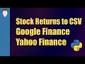 Python for Finance Stock Data to CSV Files