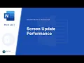 - VBA Screen Update Performance in Microsoft Word