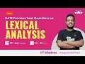 GATE Previous Year Questions PYQ - Lexical Analysis Compiler Design