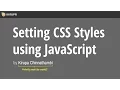 Setting CSS Styles using JavaScript