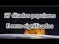Lagu 27 ditados populares e seus significados