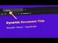 Dynamic Document Titles in React JS or TypeScript