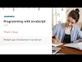 Module quiz Introduction to JavaScript Quiz Answers