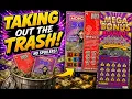 TAKING OUT THE TRASH Monopoly Queen of Hearts and Mega Bonus Scratch-Off Lottery Tickets