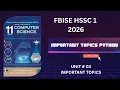 Class 11 computer Important Python Programs Unit 3 fbise exam