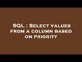 SQL Select values from a column based on priority
