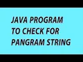 pangram in java pangram program in java Java Programs for beginners pangram
