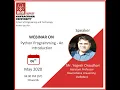 Webinar on Python Programming Introduction