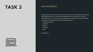 Oasis Infobyte JAVA Development Internship Task 3 JAVA ATM Interface Task with Source Code