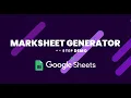 How to Make Automated Student Result Sheet in Google Sheets Step-by-Step Marksheet Generator
