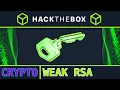 Weak RSA easy HackTheBox Crypto Challenge wieners attack