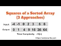 Squares of a Sorted Array Sort Array After Converting Elements to their Squares