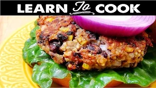 Black Bean Burgers from scratch. 