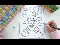Cozy Satisfying Coloring Page with Markers Cinnamoroll Sanrio Art