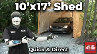 Harbor Freight 10x17 Shed Assembly 10 x17 CoverPro Portable Car Canopy Setup Truck 10 Ft x17 Ft