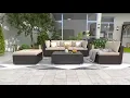 Homrest 6 Pieces Outdoor Rattan Sectional Sofa