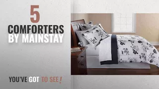 Top 10 Mainstay Comforters 2018 Mainstays 8PC OPP Black White Floral Bed in bag Comforter set