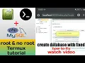 How to create database with ksweb install php and mysql with termux error
