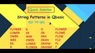 String Pattern in Qbasic Q1 to Q6 Programs in Qbasic using String Patterns in Qbasic