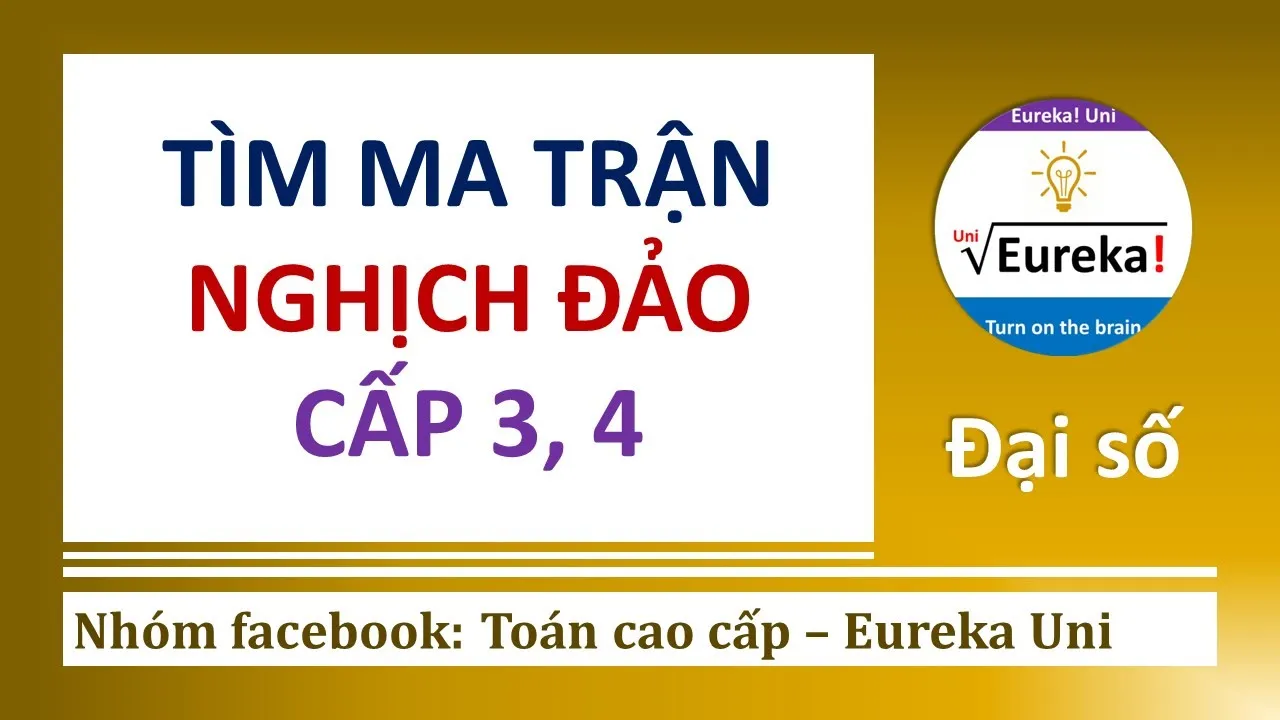 Đại số 1.3.1 Bài tập Ma trận nghịch đảo cấp 3, 4