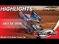 Williams Grove Speedway World of Outlaws Tune Up July 24 2026 HIGHLIGHTS