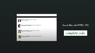 Search filter with HTML CSS JS Complete code